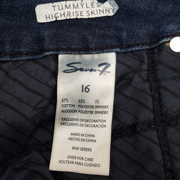 Women's Seven 7 High Rise Skinny Jeans in Blue, Size 16 - Picture 4 of 4